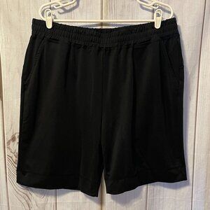 Men's Athletic Basketball Shorts Pull On Elastic Waist Drawstring XL Black Sport